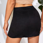 Slim-Fit Schnür-Schlitz-Etuirock Kurzer Rock Schnürrock Minirock
